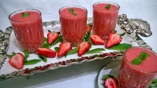 عصير الفراولة لذيذ و منعش رروووعة - jus de fraise