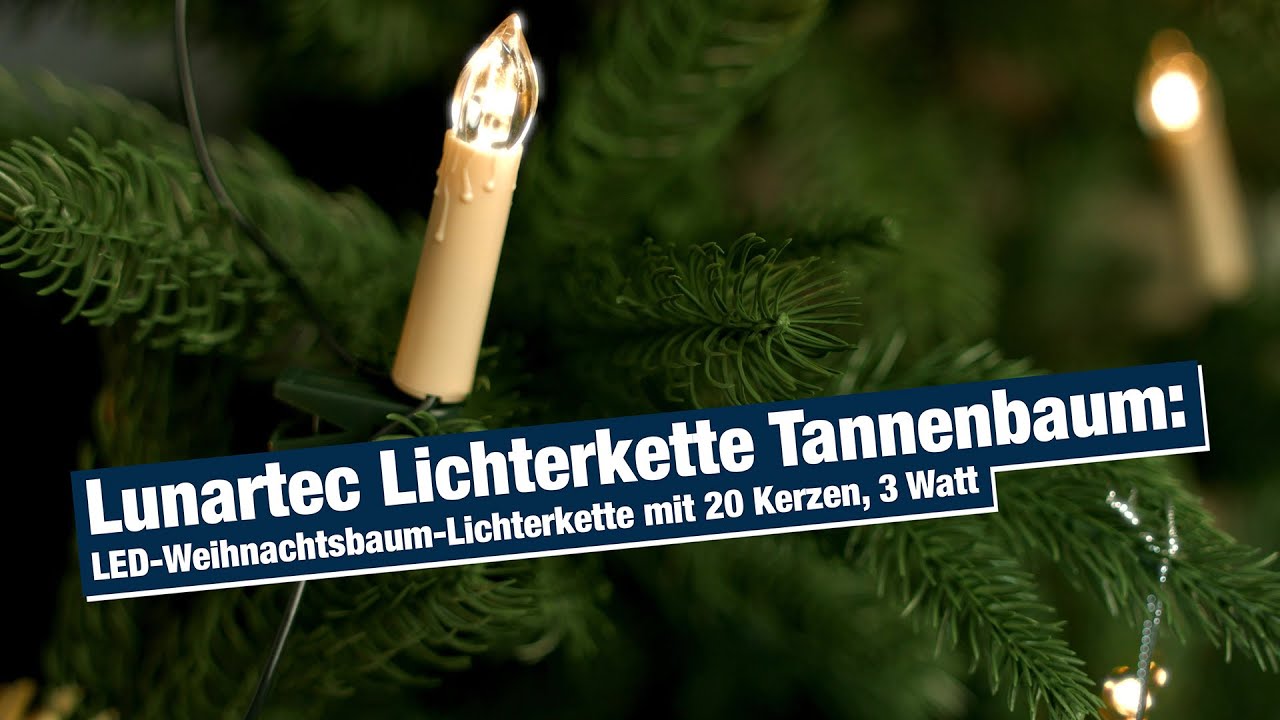 Lunartec Lichterkette Christbaum: LED-Weihnachtsbaum-Lichterkette mit 20 Kerzen, 3 Watt (Christbaum Lichterkette LED)
