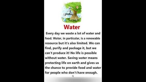 The water || Short story in English