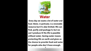 The Water Short Story In English 