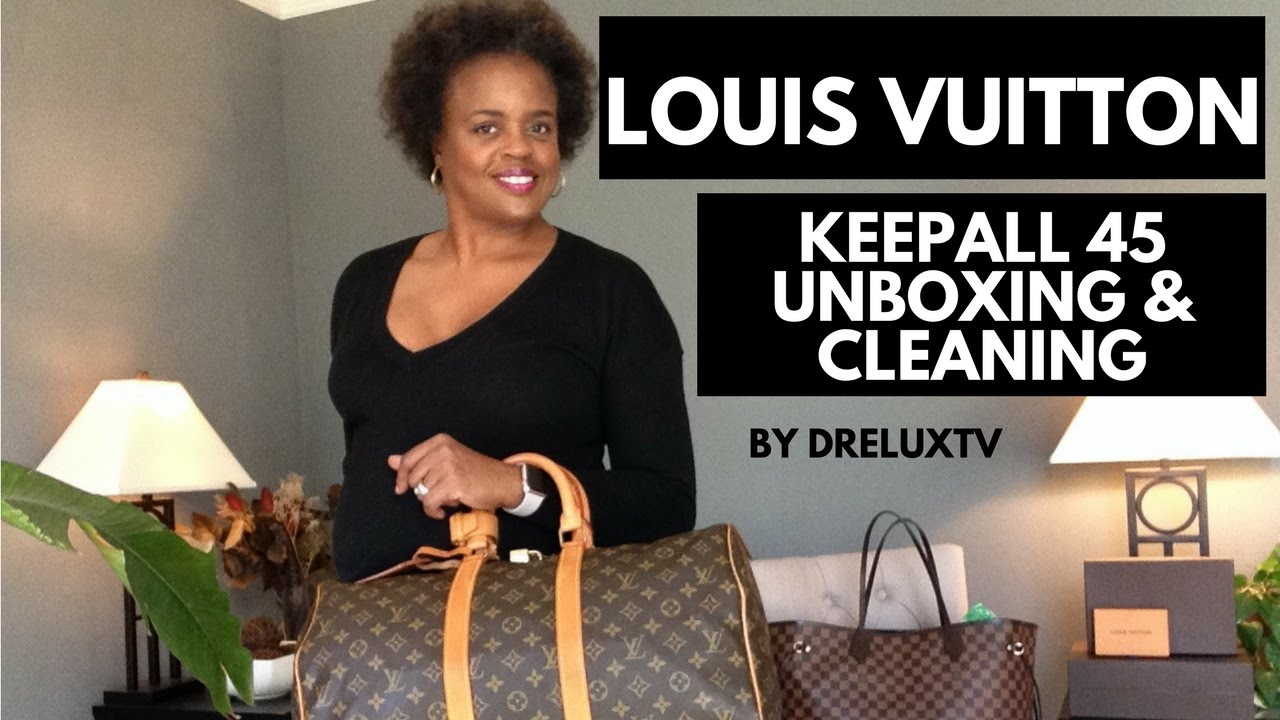 Unboxing Louis Vuitton Keepall Bandouliere 45 // How to Clean Pre-Loved  Items! 