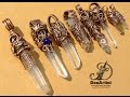 Copper wire wrapped crystal points by DeeArtist