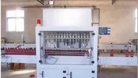 Automated angled neck opening side way bottle filling capping machine for toilet cleaner