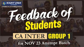 CA Inter Group 1 Review | For Nov 23 Exam | Ekatvam Academy | CA Inter Classes In Pune ??