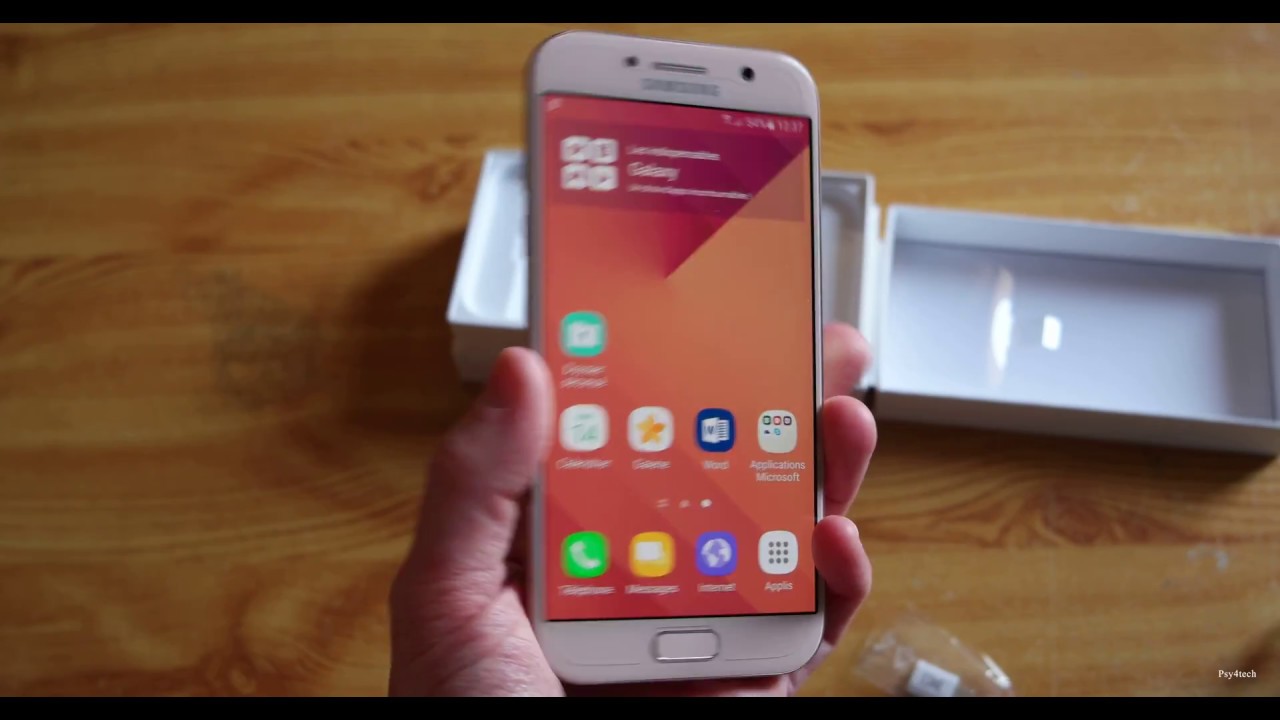 Déballage et prise en main du Samsung Galaxy A5 2017 rose - YouTube