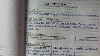 How to write Functional group detection in practical file (4.ALCOHOL)