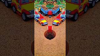 Bus 🚍 Yellow and White Car 🚗 and Blue Truck with Bike 🚲 | Toy Vehicle Fun #shorts