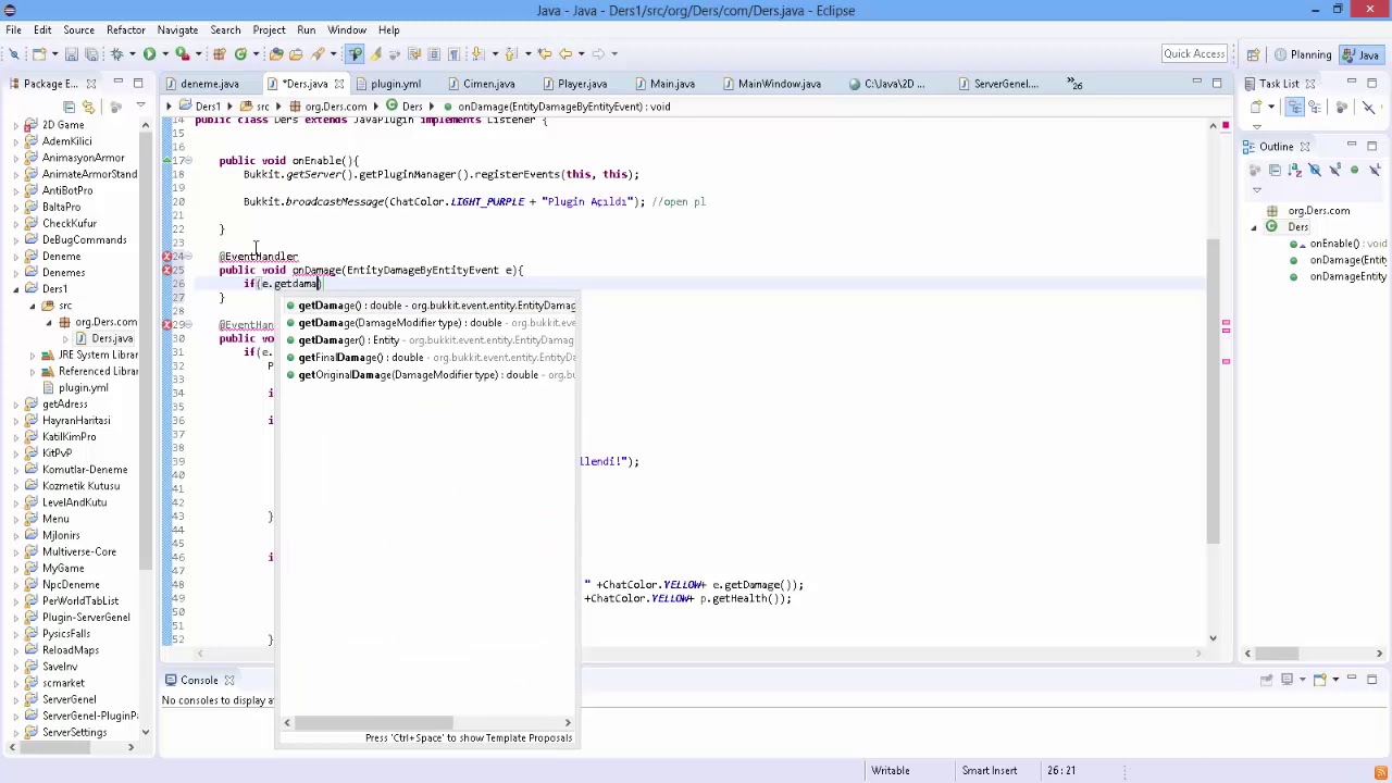 Minecraft Bukkit Coding - Entity Damage And Coin System - YouTube