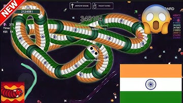 Worm.io Game🐍 - Best IO Game 2023 - #1 Smash Hit Worm Epic Gameplay - New Skin India Flag Sanke