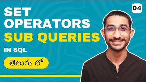 Set Operators Sub Queries in SQL in Telugu