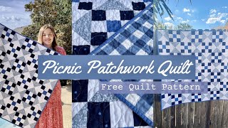 Picnic Patchwork Quilt - Free Baby Quilt Pattern and Tutorial