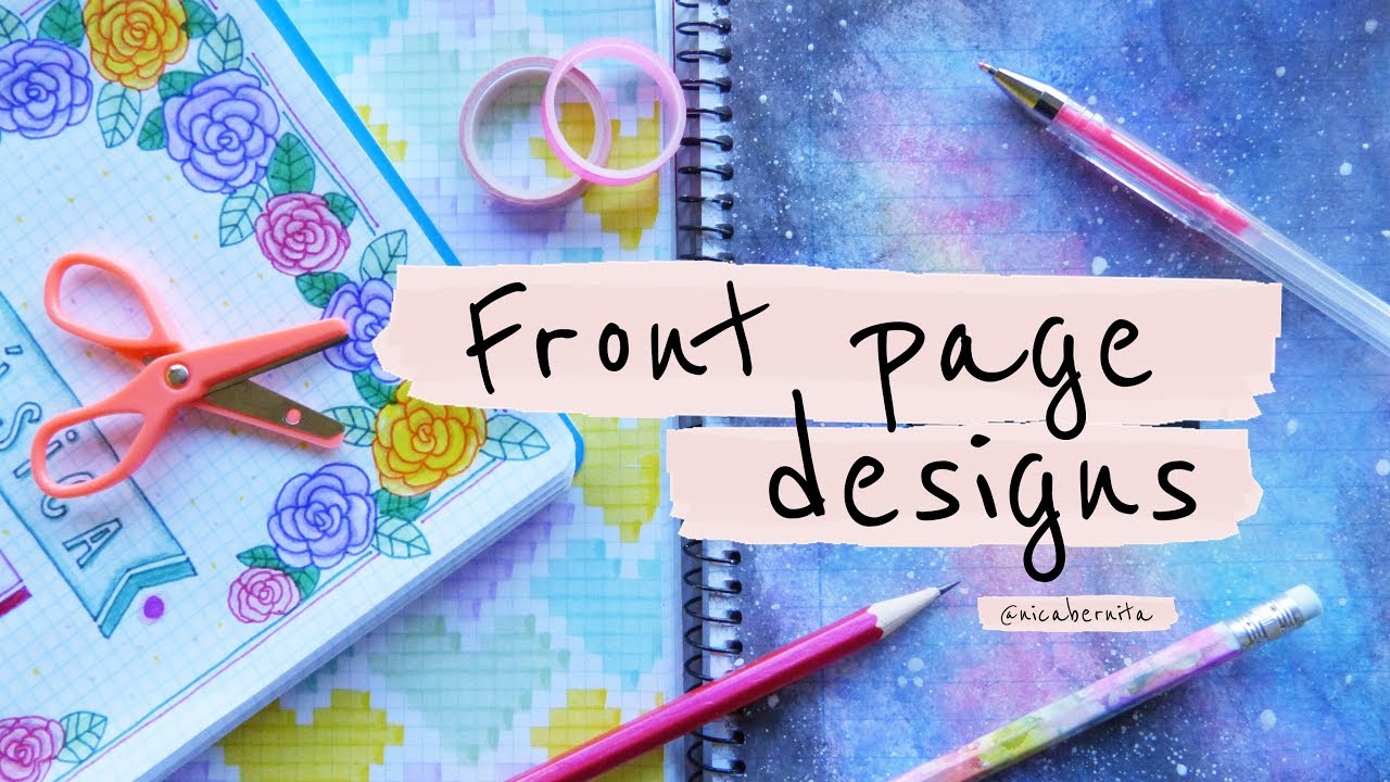 Front Page Design For Project Diy Notebook Decoration Ideas Bullet Journal First Page Youtube