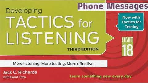 Tactics for Listening Third Edition Developing Unit 18 Phone Messages
