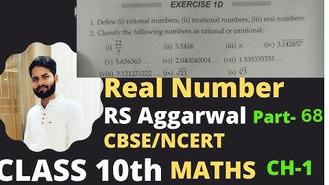 Question no 1 and 2 class 10th exercise 1.d rs aggarwal #cbse #ncert
