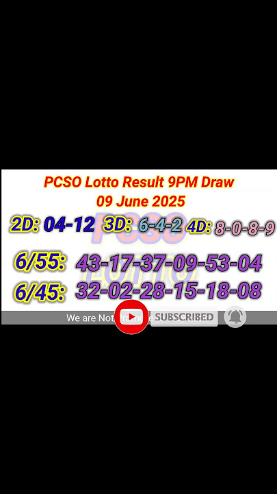 Lotto Result Today 9pm live draw June 9, 2025 Swertres Ez2 PCSO live result