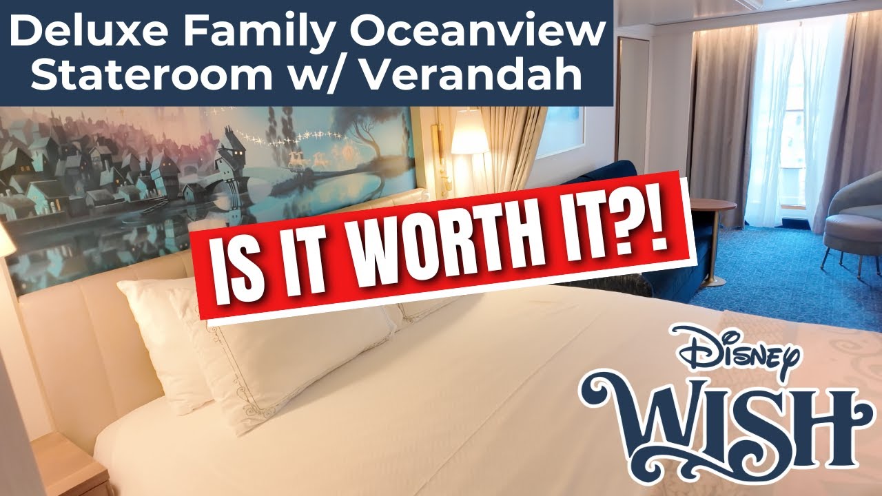 Deluxe Family Oceanview Stateroom w/ Verandah FULL Room Tour (Category 4C) | Disney Wish (2025)