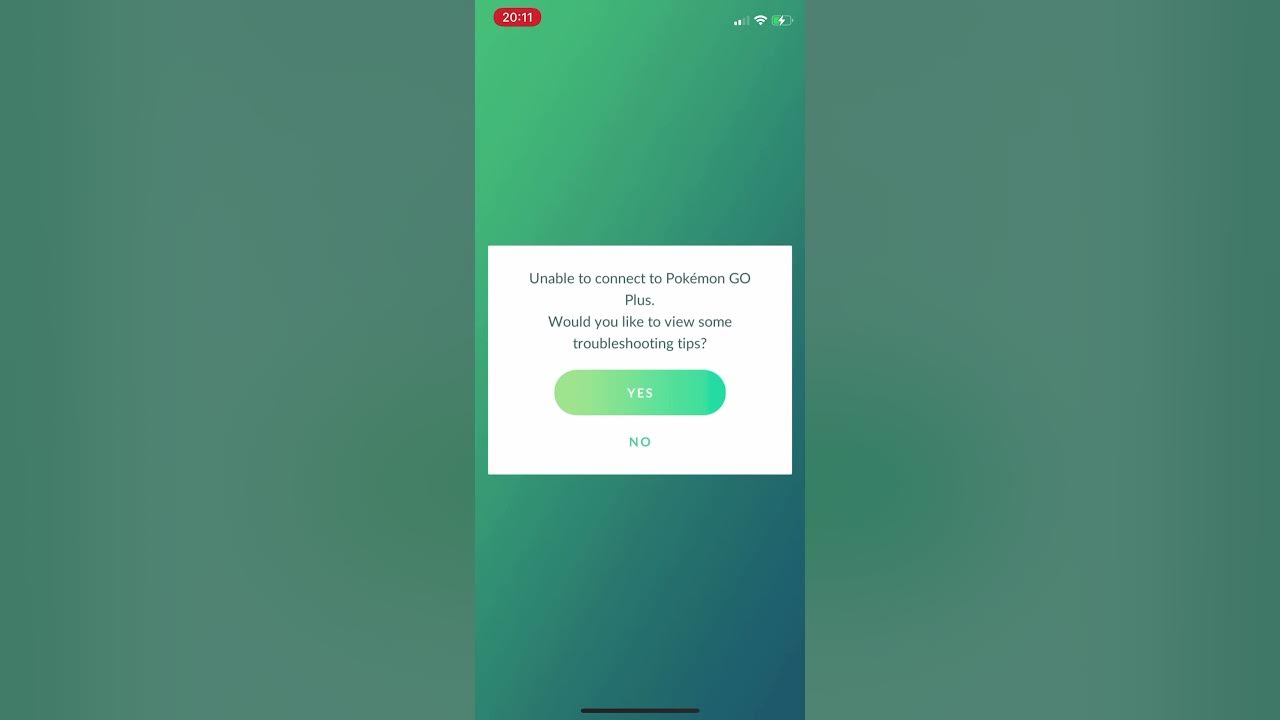 Pokémon go plus not connecting YouTube