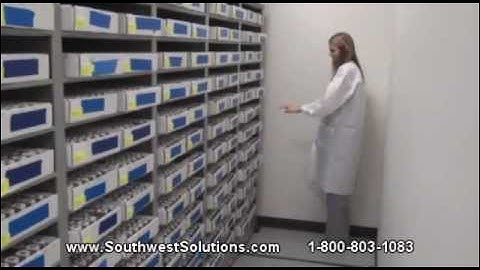 High Capacity Pathology Lab Paraffin Block Shelving | Glass Slide Storage Motorized Shelves