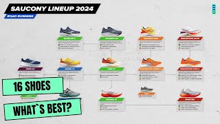 Saucony Road Running Shoes Lineup 2024. Comparison of 16 models.