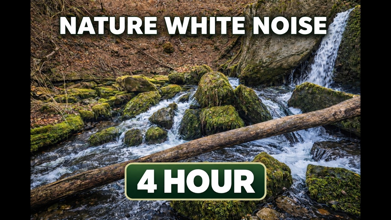 4 Hour Creek White Noise for Sleep, Study & Meditation | Cave River Valley Nature Sounds