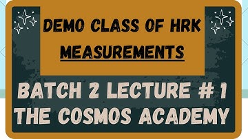 Demo Class || Halliday Resnick Krane 10 MCQs of Measurements Explain THE COSMOS ACADEMY
