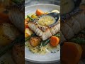 Garlic Butter Cod with Roasted Vegetables. #comfortfood #cake #shortvideo #chocolate #viralvideo