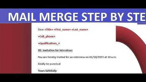 Mail merge | How to create mail merge using Microsoft Word