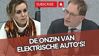 Van Houwelingen (FVD) CONFRONTEERT staatssecretaris met de ONZIN van Elektrische auto's!