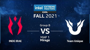 CS:GO - INDE IRAE vs. Team Unique [Mirage] Map 1 - IEM Fall 2021 - Group B - CIS