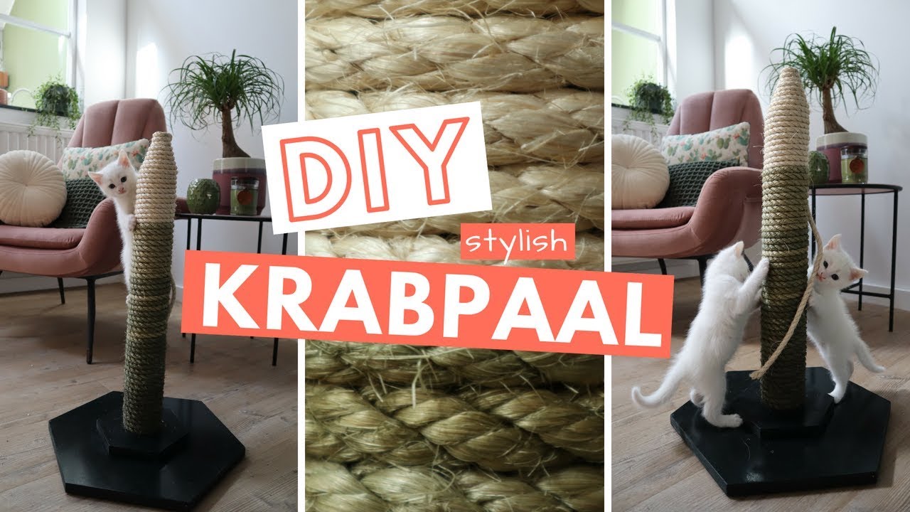 ballon Is aan het huilen Schoolonderwijs DIY KRABPAAL | Zo maak je zelf een krabpaal voor in een stylish interieur!  - YouTube