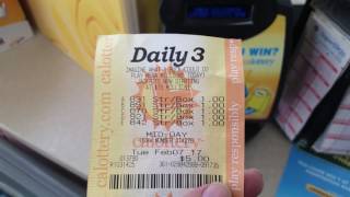 Daily 3 midday win 2/7/17 CA lottery #851 box win