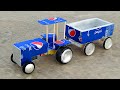 Amazing Tractor With Trolley from Pepsi cans - Make it at Home - DIY