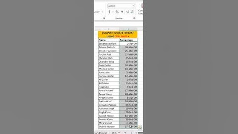 Excel Shortcuts: How to Use Date Format