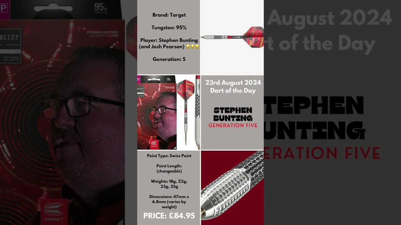 23rd August 2024 - Dart of the Day: Stephen Bunting Generation Five | 
