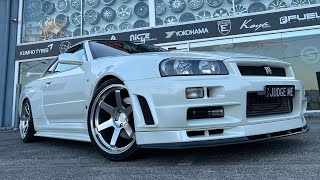 Nissan Skyline R34 GTR Cammed 19x10.5 Polished Forged Wheels lumpy idle #youtube #car #wheels #gtr