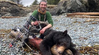 Archery BLACK BEAR from 7 YARDS! Hunting Coastal Black Bears in Alaska