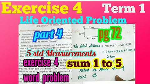 5 std Maths,(unit 4) Measurements,exercise 4 ,word problem (1to5),pg no 72,part 4,Term1,New syllabus