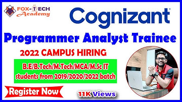 Cognizant Programmer Analyst Trainee | Cognizant hiring 2022 | Cognizant 2022 off CAMPUS HIRING