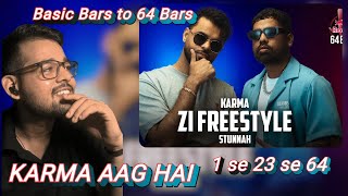Karma x Stunnah Beatz - Zi Freestyle (Official Video) | Red Bull 64 Bars | Def Jam India | Reaction