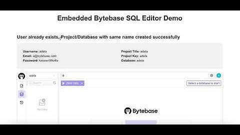 Bytebase API Demo | Embed SQL Editor in your internal web portal