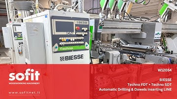 BIESSE   Techno FDT + Techno SDT Automatic Drilling & Dowel Inserting Line
