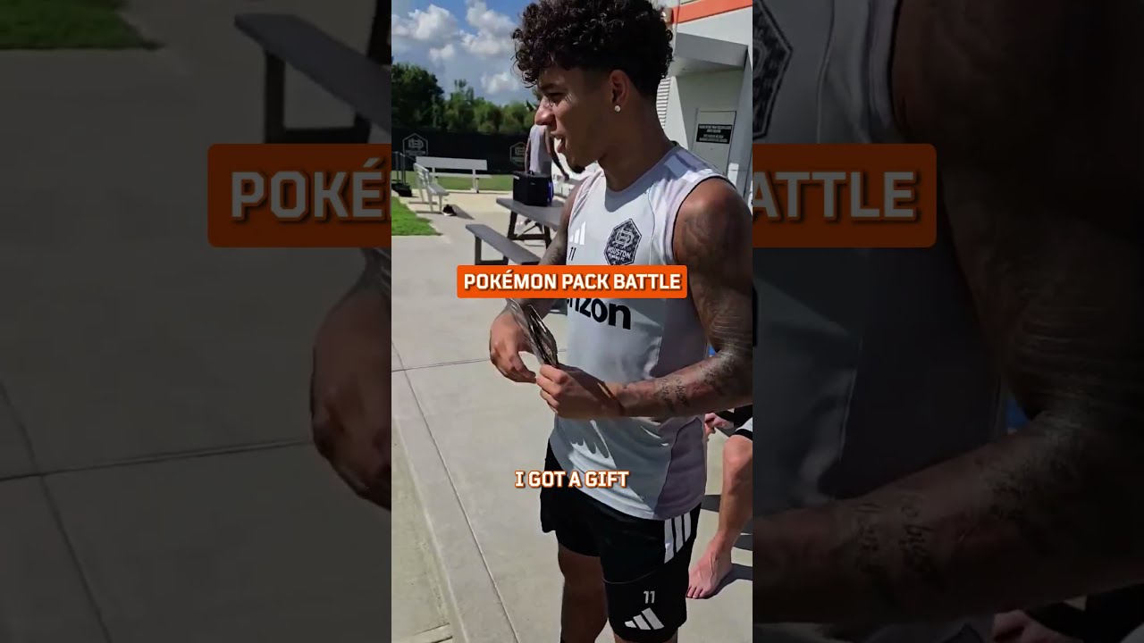 Duane & Lawerence go head-to-head in a Pokémon pack battle 😤 #shorts | Houston Dynamo FC