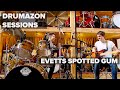 Evetts spotted gum drum kit  snare drum session at drumazon feat rocky morris