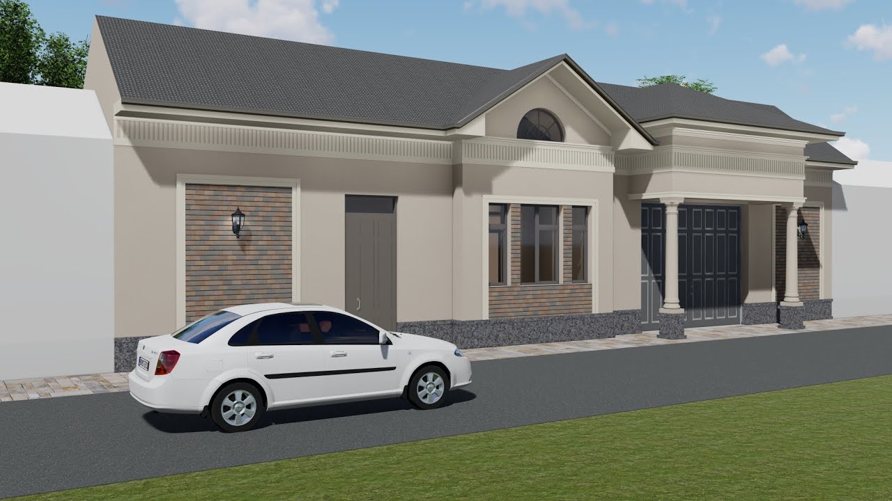 ️🏠🏗 1 Qavatli Uy chizmasi//Zamonaviy uy//👍👍Classic uslubda//📐20x20 ...