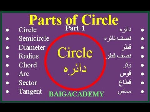 Circle And Parts of Circle in Urdu | Circle Properties P-1 | دائرہ اور دائرے کے حصے | #baigacademy