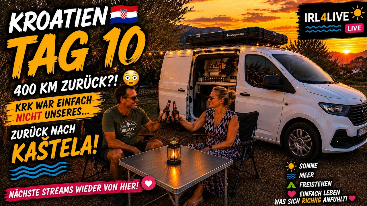 🇭🇷 Kroatien Tag 10 | 400 KM ZURÜCK?! 😳 Krk war einfach nicht unseres – zurück nach Kaštela! 🌊 🇭🇷 🚐