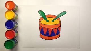 How to draw color drum | EASY. KIDS ART | Coloring Pages for kids.Learn colors. How to draw color drum | EASY. KIDS ART | Coloring Pages for kids.Learn colors.