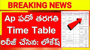 Ap SSC 10th Class Exams Time Table - Ap Tenth Exams Latest News - Ap SSC Latest News 
