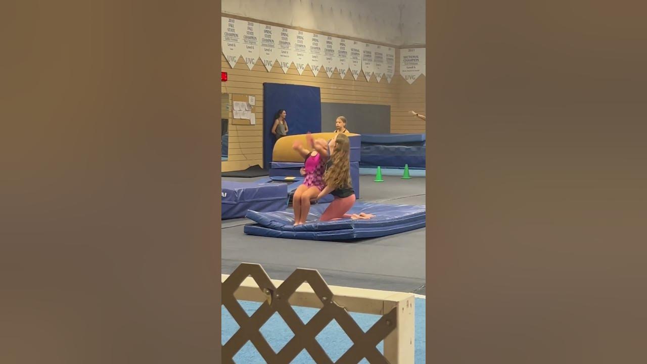 Xcel Bronze gymnastics is getting legit! Back handsprings are on the