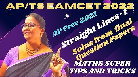 AP Prev Eamcet-2021 Straight Lines-1 Sol frm final Papers @MATHSSUPERTIPSANDTRICKS